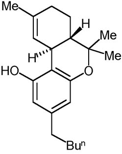 molecular structure of THC / tetrahydrocannabinol